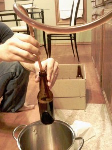 Filling the bottles